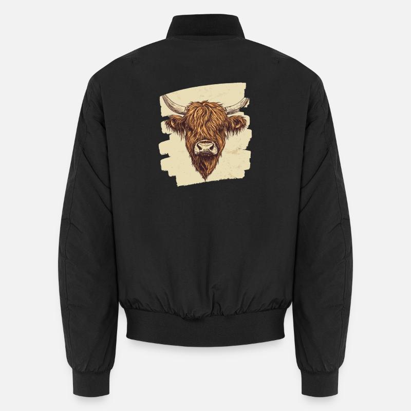 Scottish Highland cattle - Unisex Bomber Jacket - black