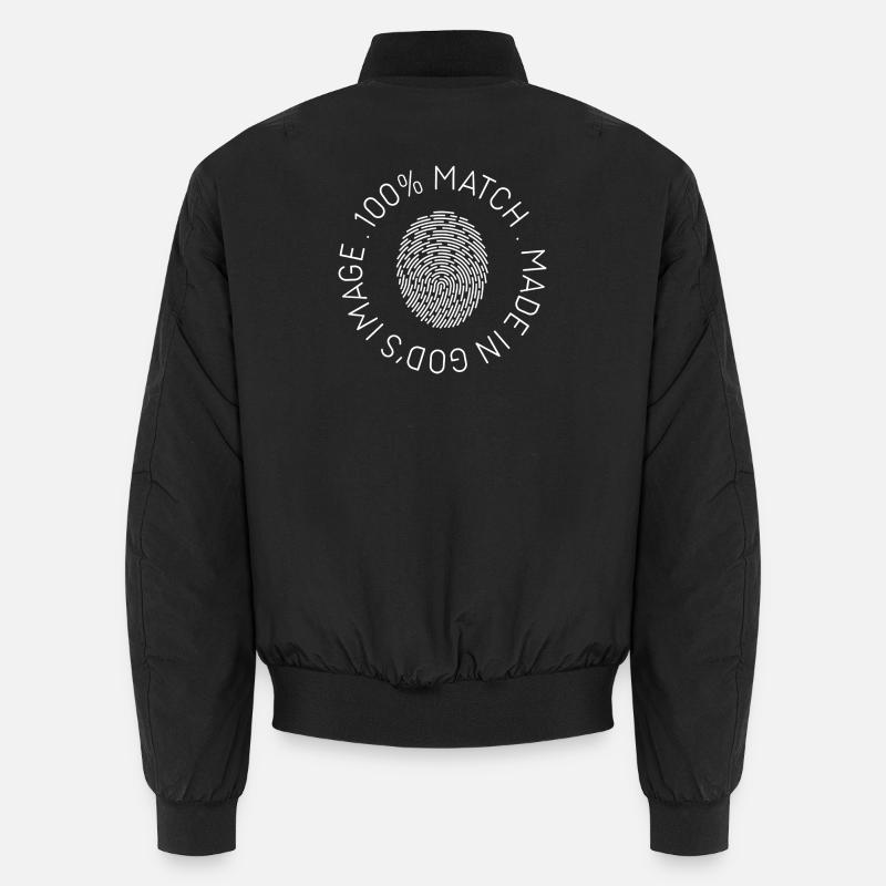Fingerprint Circle 100% Match - Unisex Bomber Jacket - black