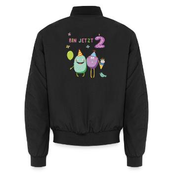 Fille d’anniversaire - Bomber unisexe - noir - Dos - AI Model Male 185 light (185cm)