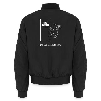 färt das system hoch, Pferd im IT-System, Netzwerk - Unisex Bomberjacke - Schwarz - Hinten - AI Model Male 185 light (185cm)
