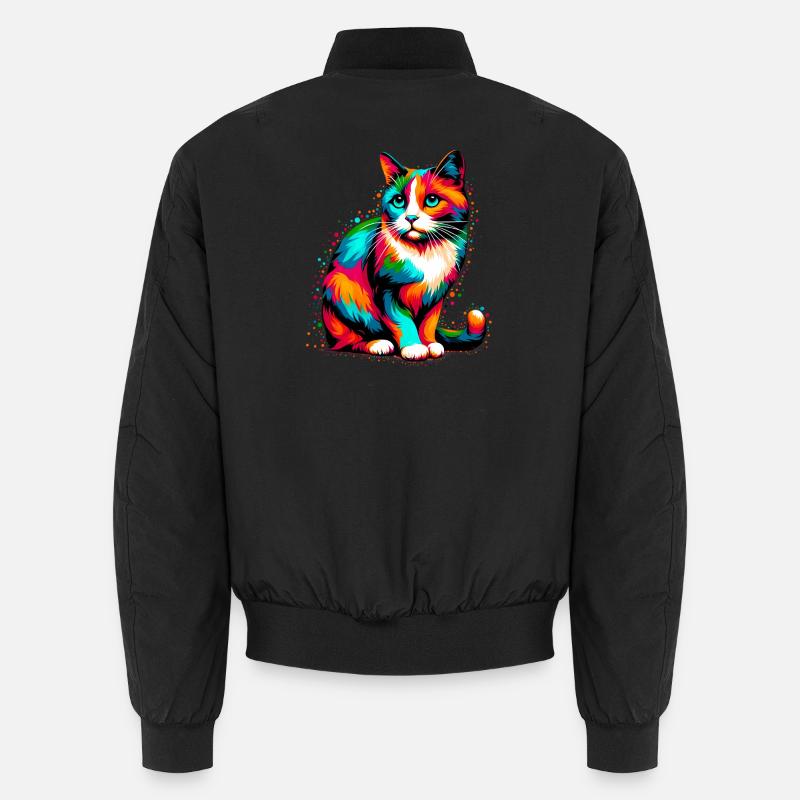 Cat - Unisex Bomber Jacket - black