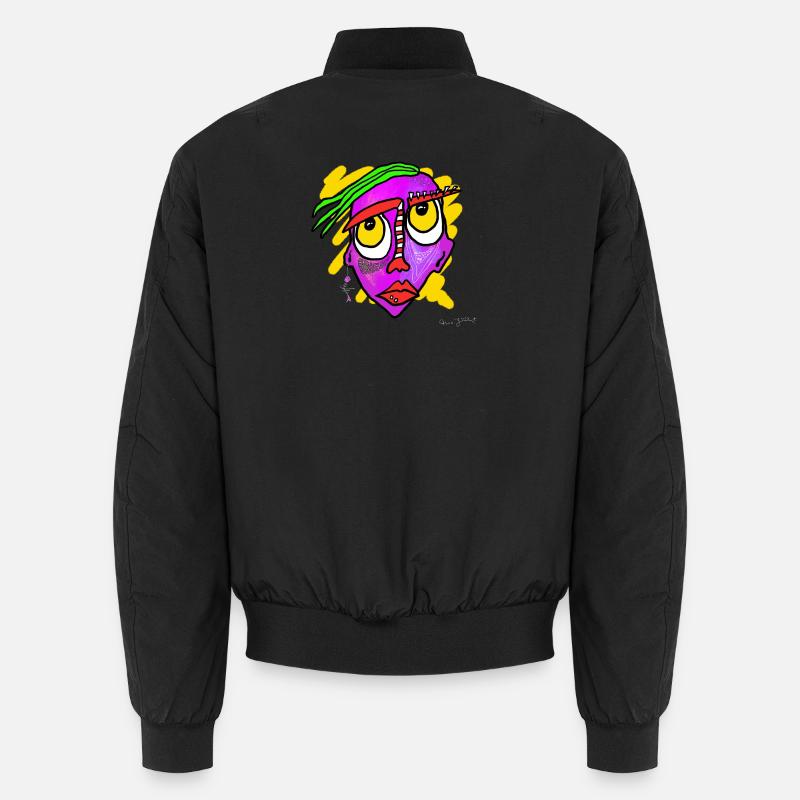 Buntes Surreal-Gesicht Kunstwerk Unisex Bomberjacke