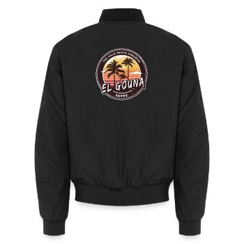 El Gouna Égypte Vintage Palmier Design - Bomber unisexe - noir - Dos - AI Model Male 185 light (185cm)