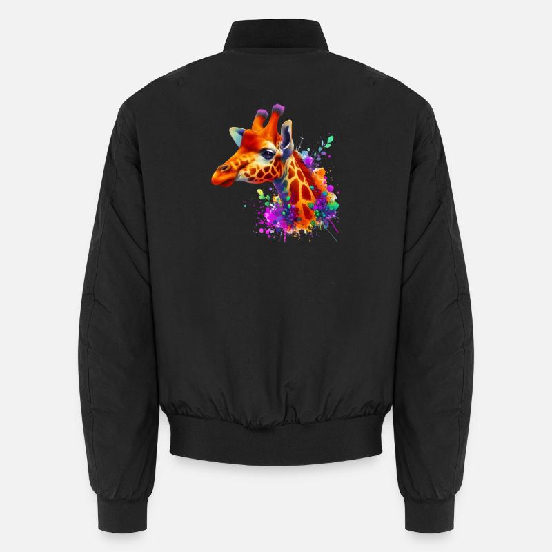 Giraffe - Unisex Bomberjacke - Schwarz