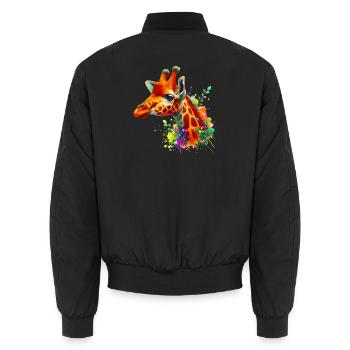 Girafe - Bomber unisexe - noir - Dos - AI Model Male 185 light (185cm)