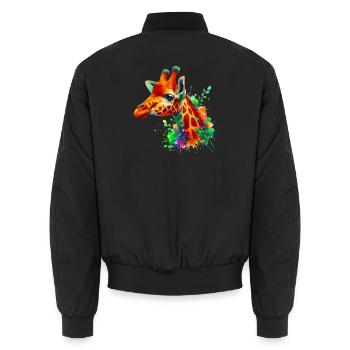 Girafe - Bomber unisexe - noir - Dos - AI Model Male 185 light (185cm)