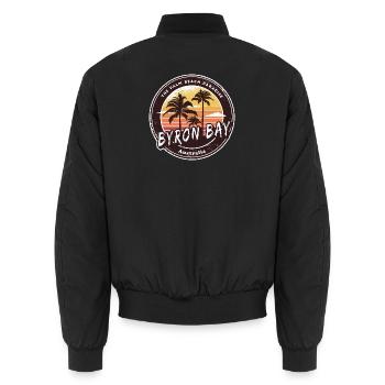 Byron Bay Australien Palmen Strand Design - Unisex Bomberjacke - Schwarz - Hinten - AI Model Male 185 light (185cm)