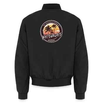 Whitsundays Australien Palmen Design - Unisex Bomberjacke - Schwarz - Hinten - AI Model Male 185 light (185cm)