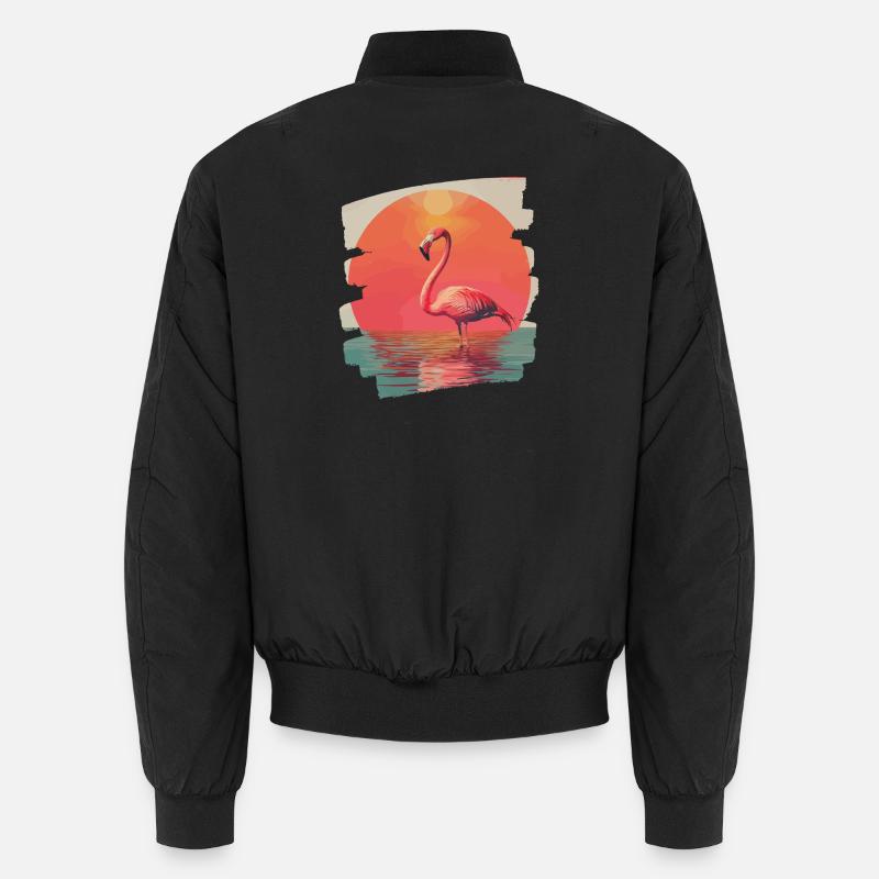 Flamingo - Unisex Bomberjacke - Schwarz
