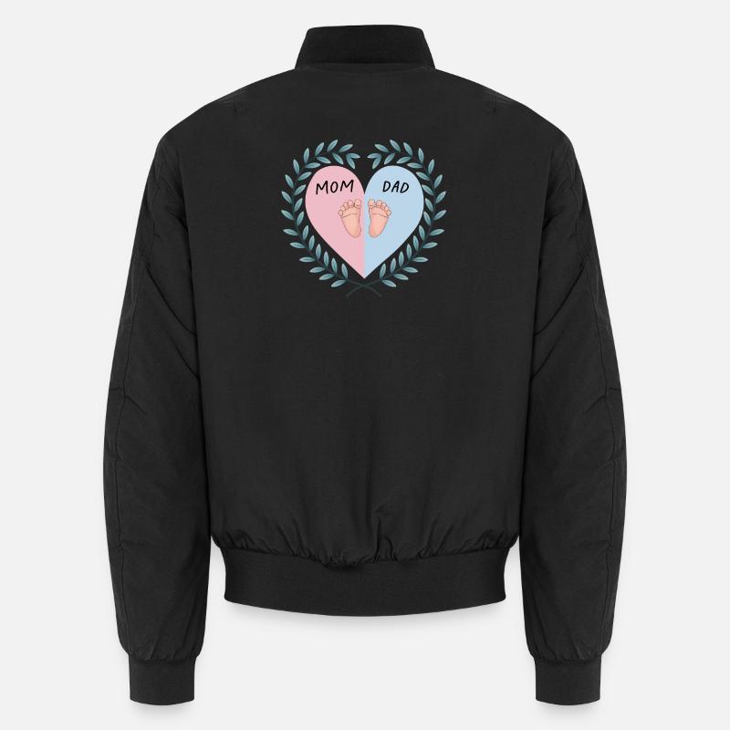 Coeur de maman et papa avec de jolis pieds de bébé Bomber unisexe
