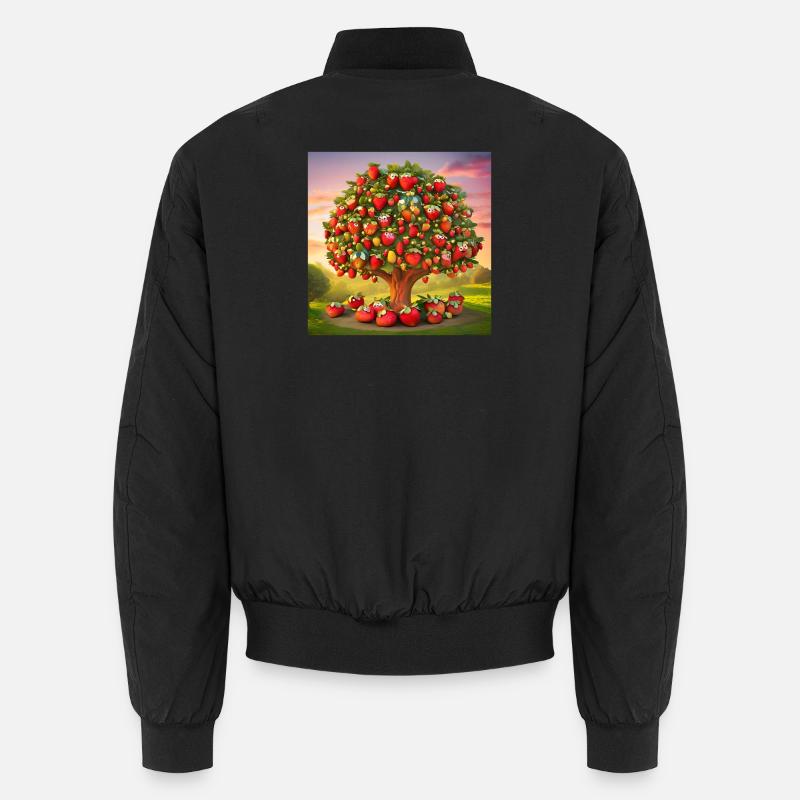 Erdbeere, Obst, ich liebe Erdbeeren - Unisex Bomberjacke - Schwarz
