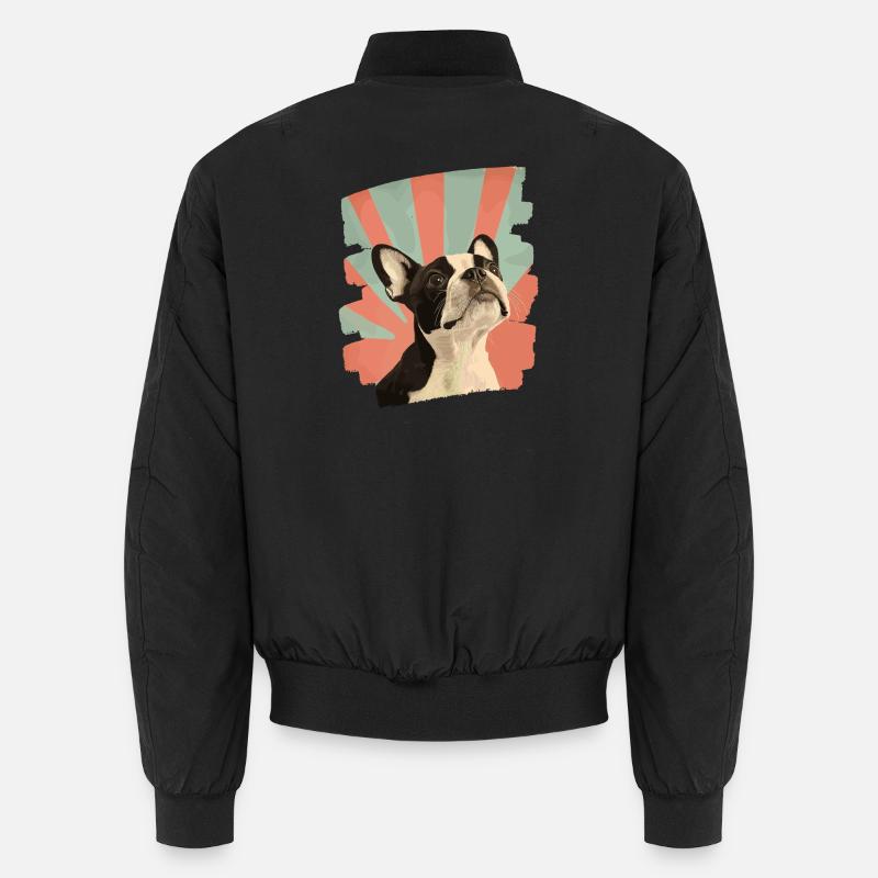 Boston Terrier - Unisex Bomber Jacket - black