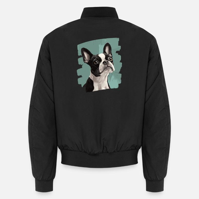 Boston Terrier - Unisex Bomberjacke - Schwarz