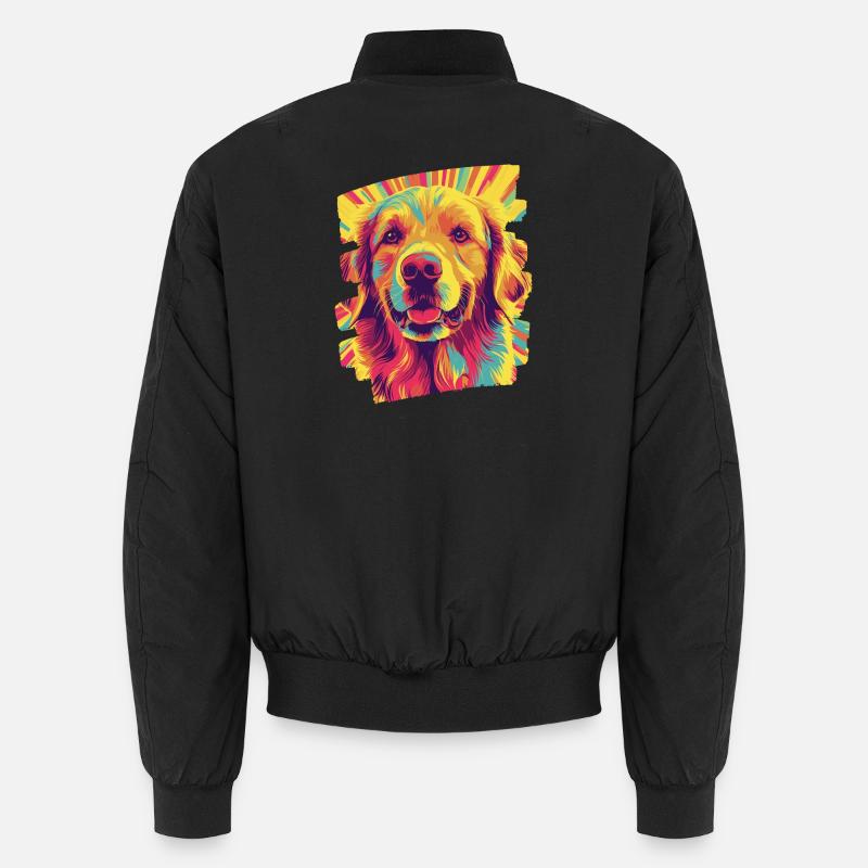 Golden retriever - Bomber unisexe - noir