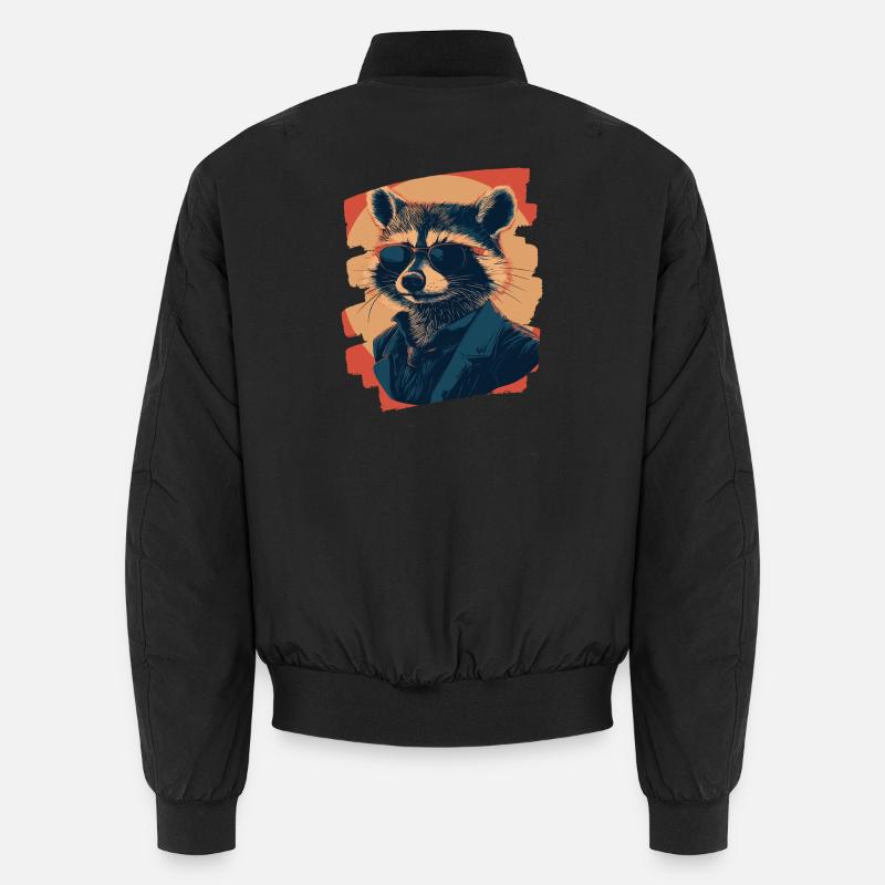 Raccoon - Unisex Bomber Jacket - black