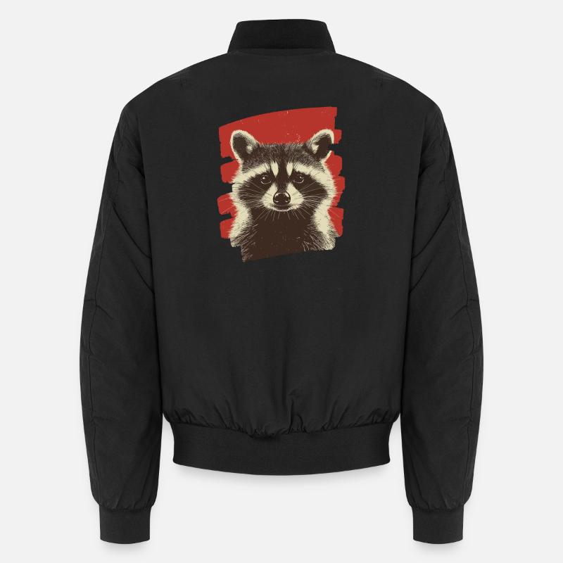 Raccoon - Unisex Bomber Jacket - black