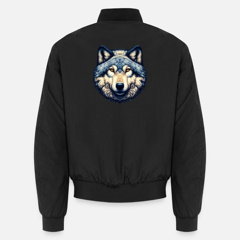 Wolf - Unisex Bomberjacke - Schwarz