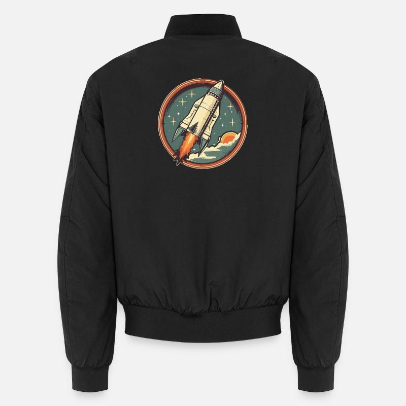 Retro Rocket - Space Rocket Unisex Bomber Jacket
