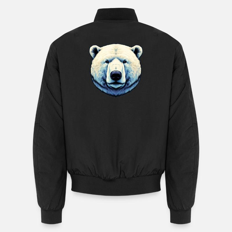 White polar bear - Unisex Bomber Jacket - black