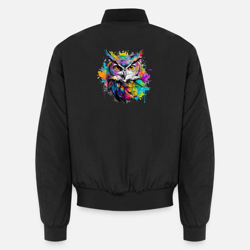 Notre hibou avec des éclaboussures colorées de couleurs Bomber unisexe