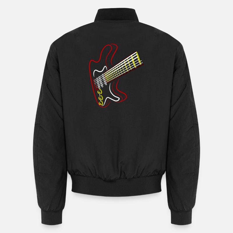 Electric Guitar Neon Design Unisex Bomber Jacket