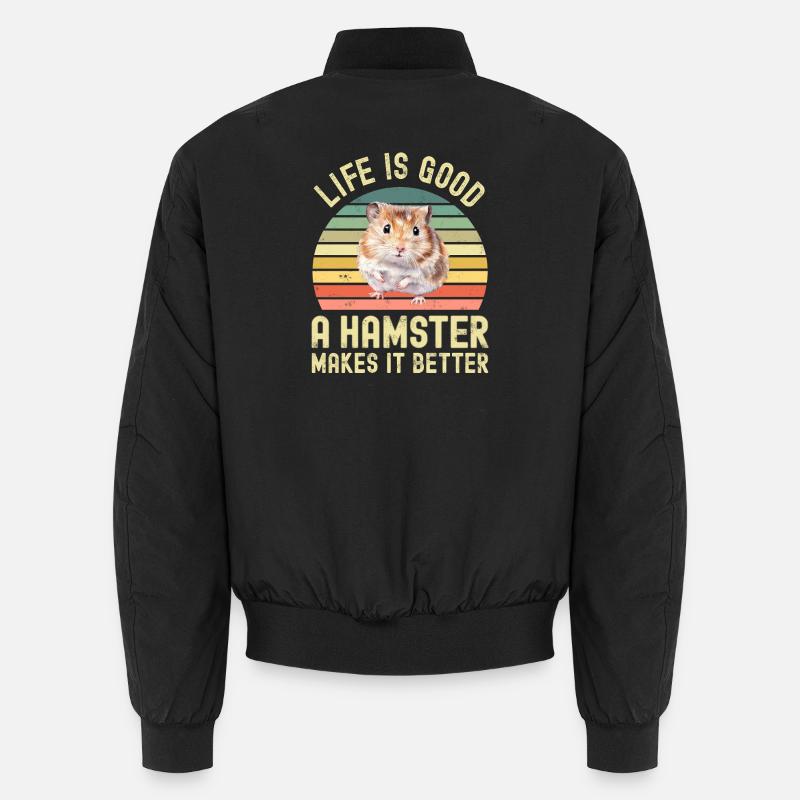 Hamster - Unisex Bomber Jacket - black