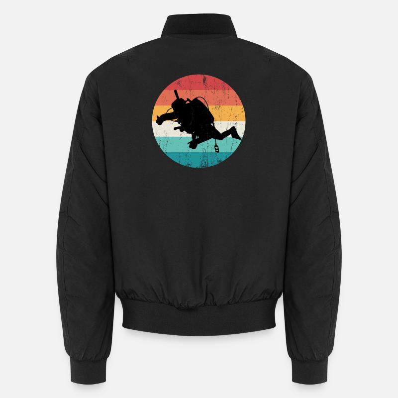 Retro Regenbogen Taucher Silhouette Unisex Bomberjacke