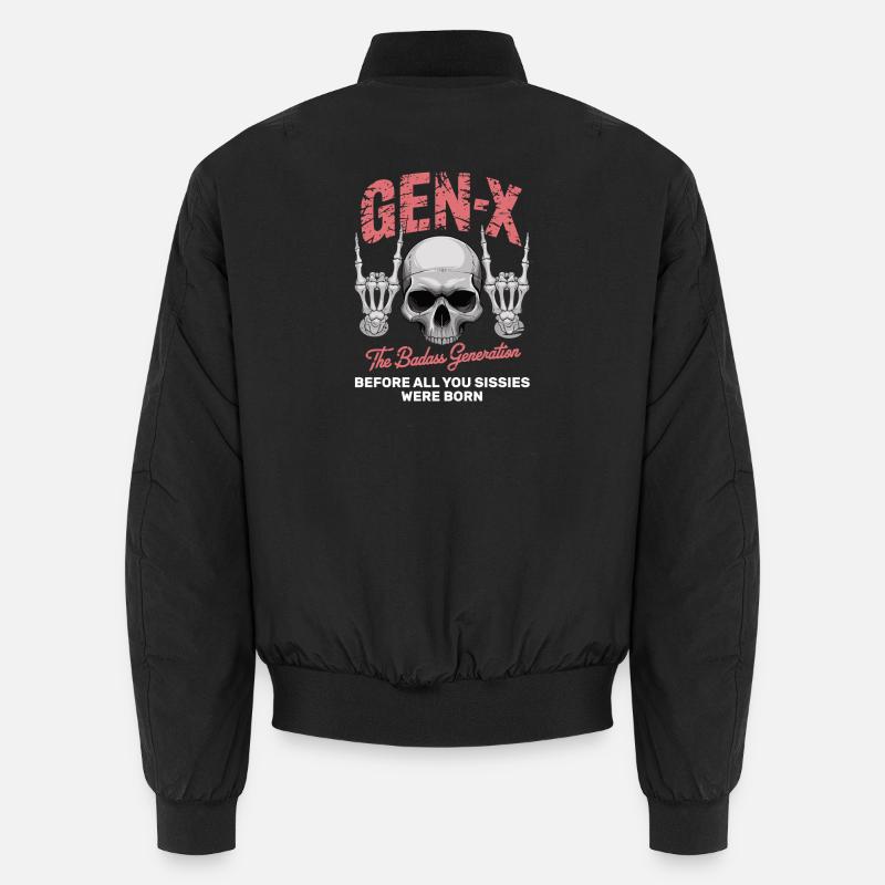 Sarcasm Gen X Badass Skull Retro Design Bomber unisexe