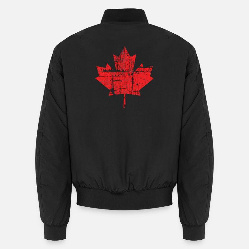 Feuille d'érable rustique en bois Bomber unisexe