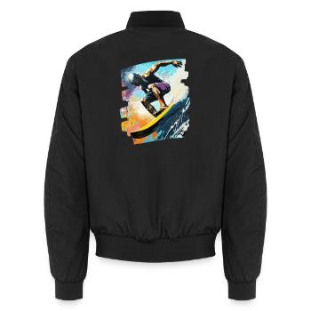 Surfeur Surf Planche de surf Surf - Bomber unisexe - noir - Dos - AI Model Male 185 light (185cm)