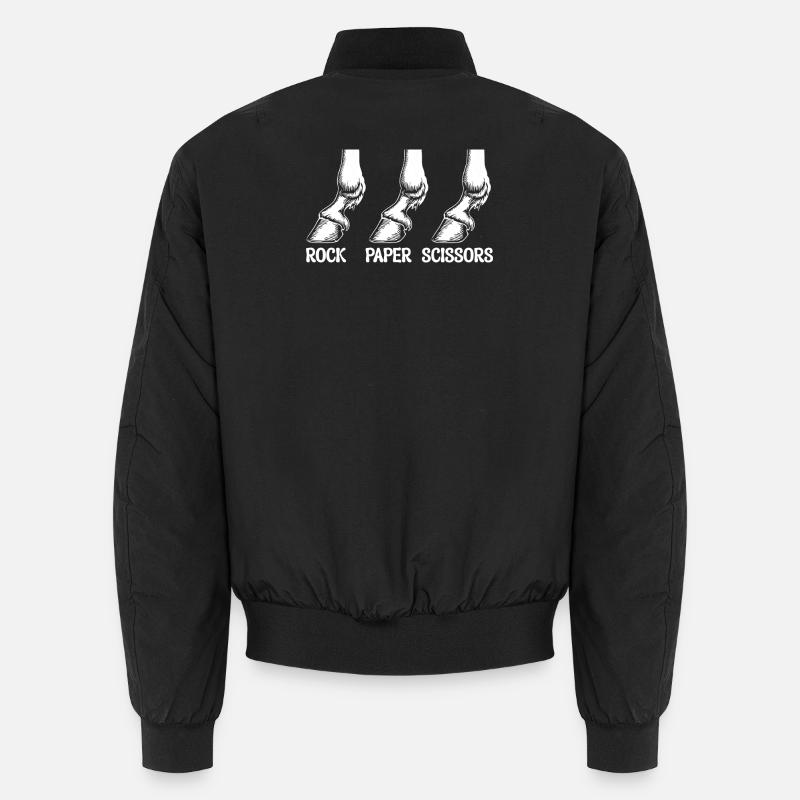 Stein, Papier, Schere, Lustige Pferdehufe Unisex Bomberjacke