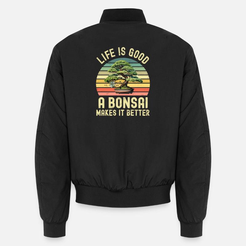 Bonsai Baum - Unisex Bomberjacke - Schwarz