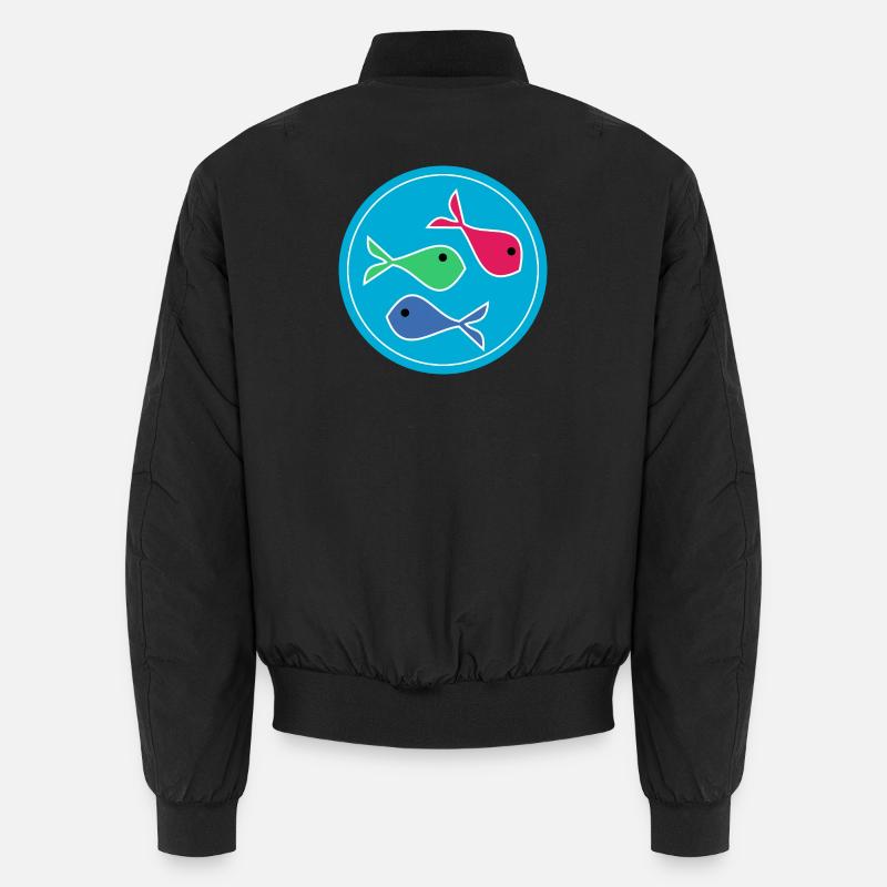 FISH. SARDINE. APRIL FOOL. ANNIVERSARY - Unisex Bomber Jacket - black