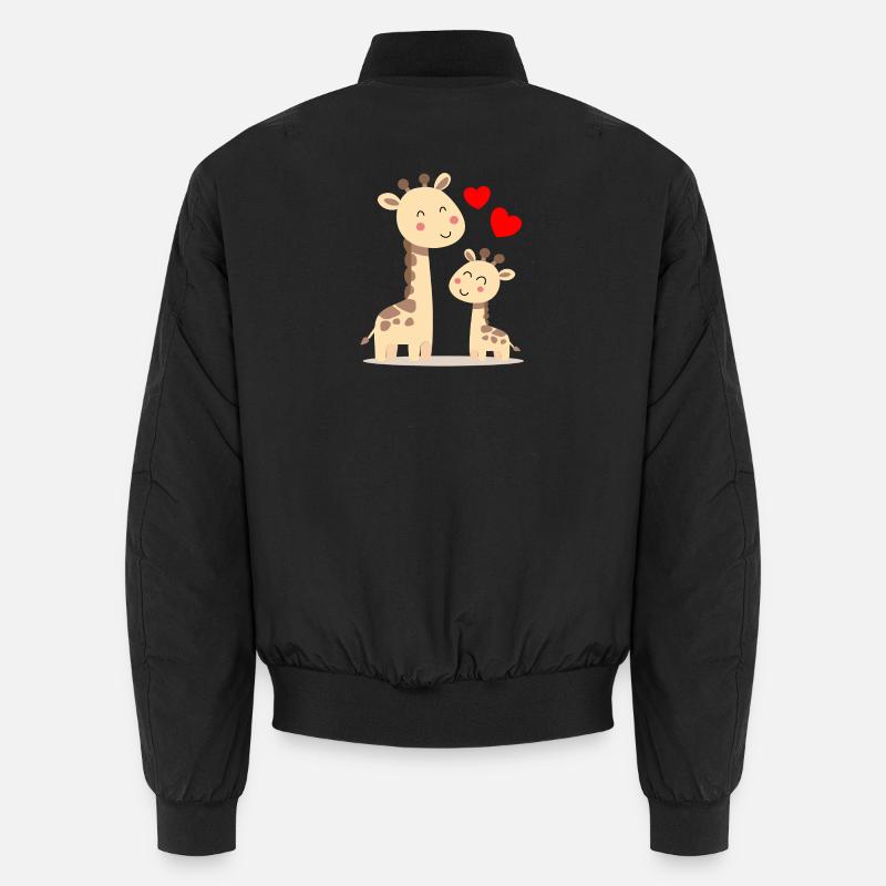 Bébé Girafe avec Maman Girafe Bomber unisexe