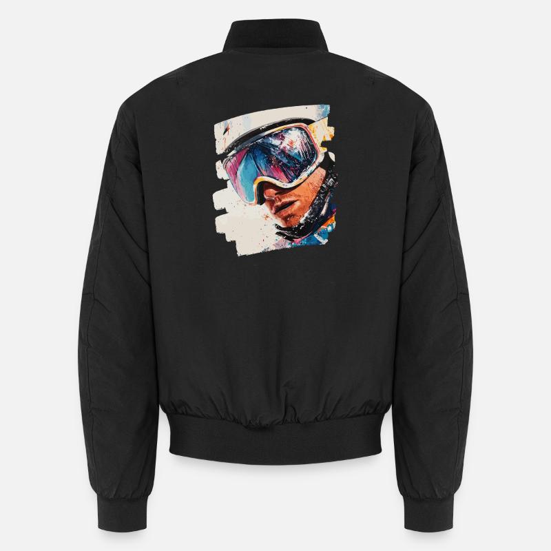 Snowboarder Pulverschnee - Unisex Bomberjacke - Schwarz