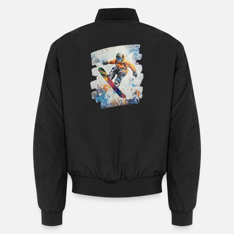 Snowboarder Pulverschnee - Unisex Bomberjacke - Schwarz