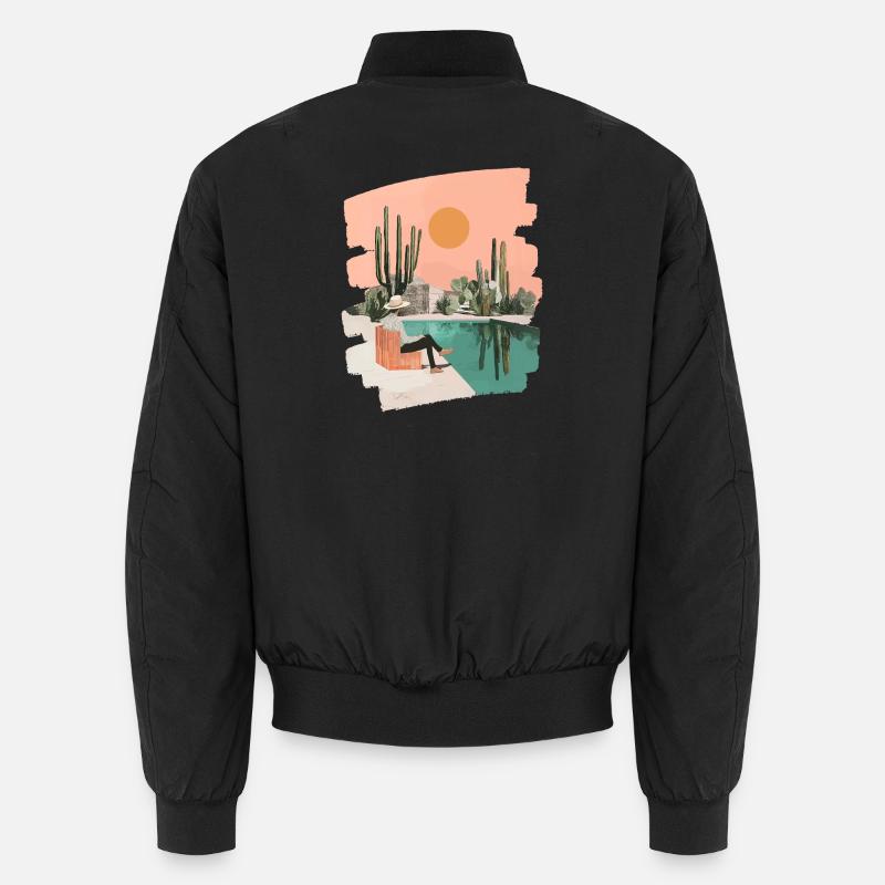 Cactus Pool Summer Unisex Bomber Jacket