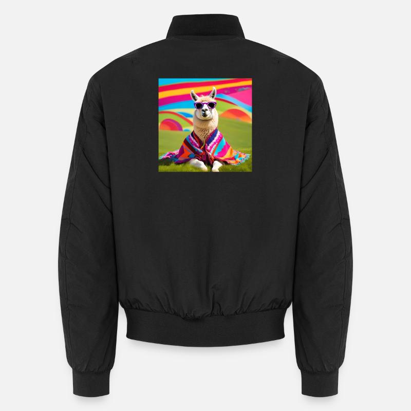 Llama, Alpaca, Llama Humor - Unisex Bomber Jacket - black