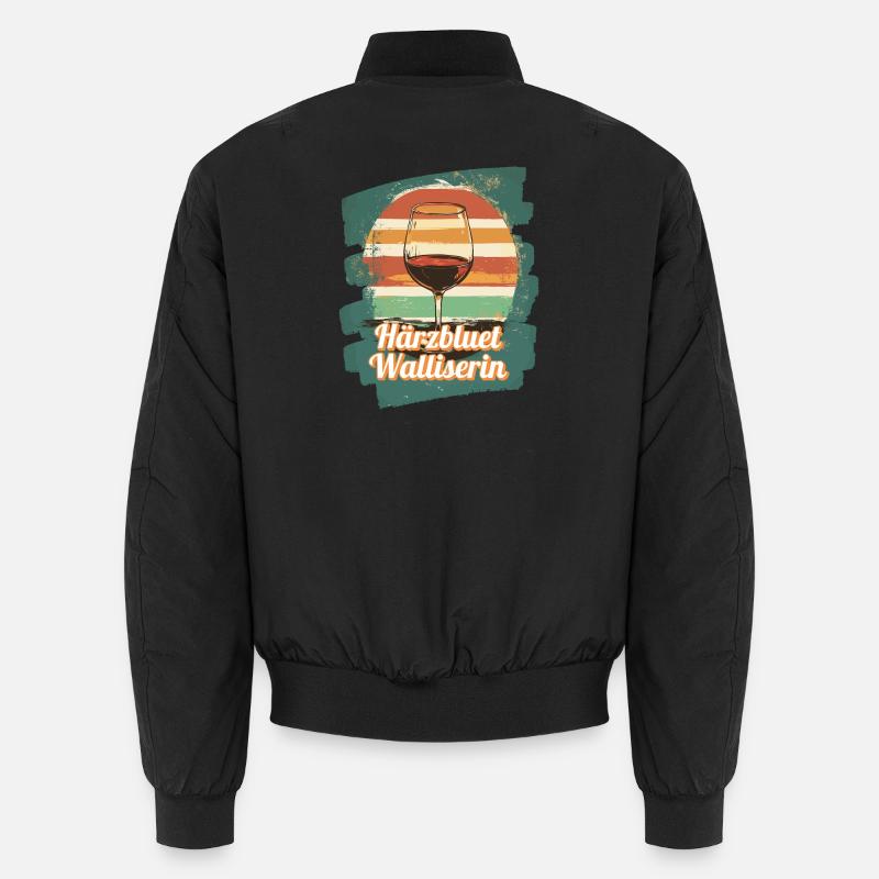 Härzbluetwalliserin Walliserin Wallis Schweiz Unisex Bomberjacke