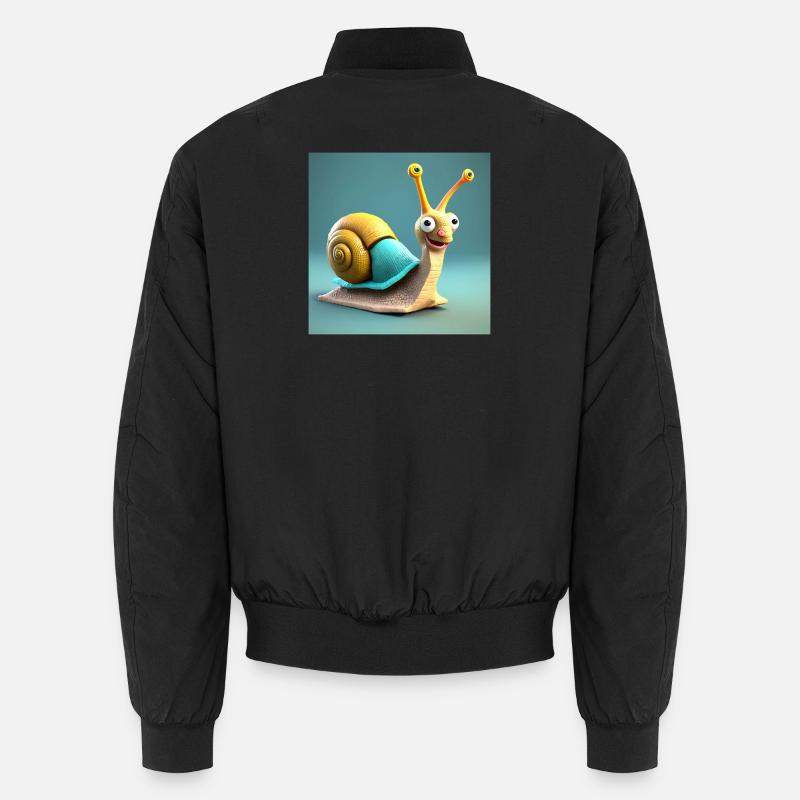 snail, slug, shell - Unisex Bomber Jacket - black