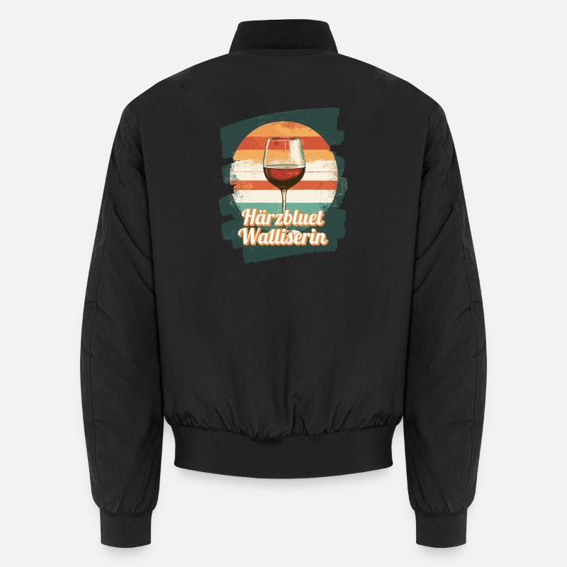 Härzbluetwalliserin Walliserin Wallis Schweiz - Unisex Bomberjacke - Schwarz