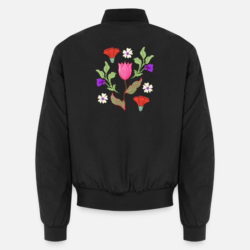 Tulip Bouquet Floral Pattern Unisex Bomber Jacket