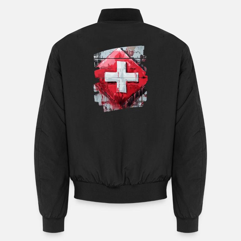 Schweizer Flagge Schweiz - Unisex Bomberjacke - Schwarz