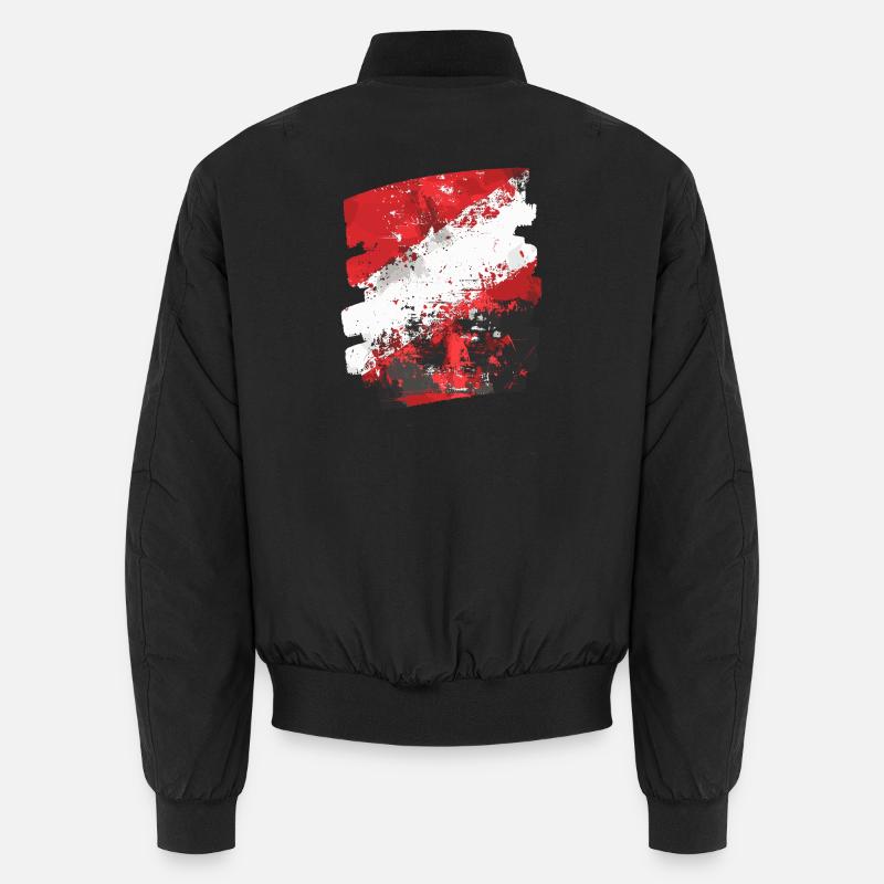 Austria Flag Austria - Unisex Bomber Jacket - black