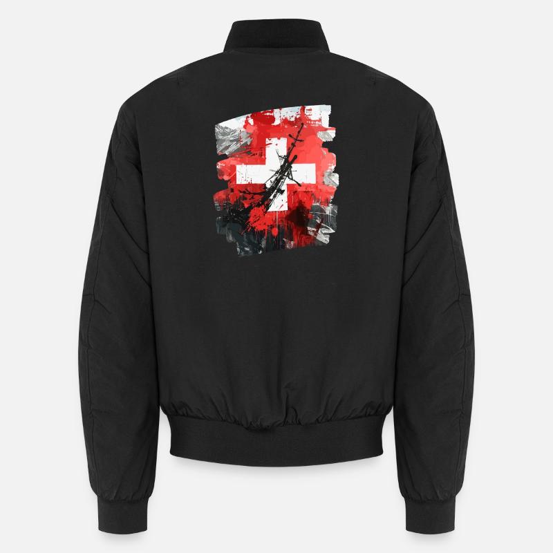 Schweizer Flagge Schweiz - Unisex Bomberjacke - Schwarz