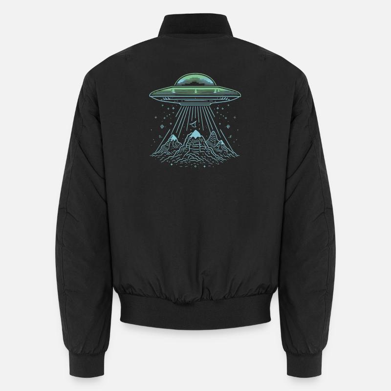UFO Mountain Abduction - Mysterious Sci-Fi Design Unisex Bomber Jacket