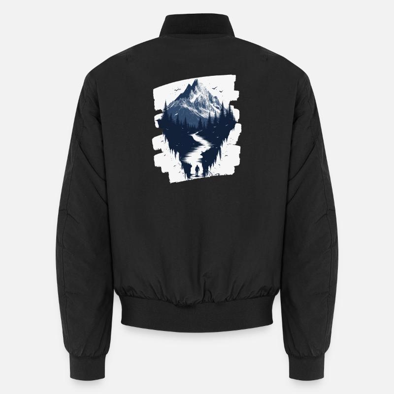 Berge - Unisex Bomberjacke - Schwarz