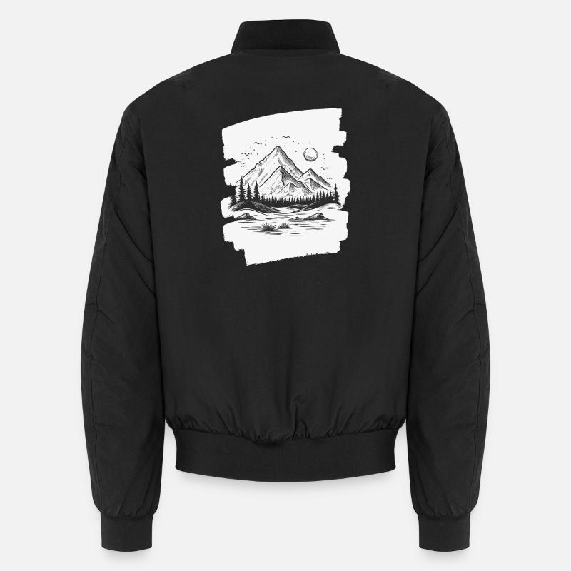 Berge - Unisex Bomberjacke - Schwarz