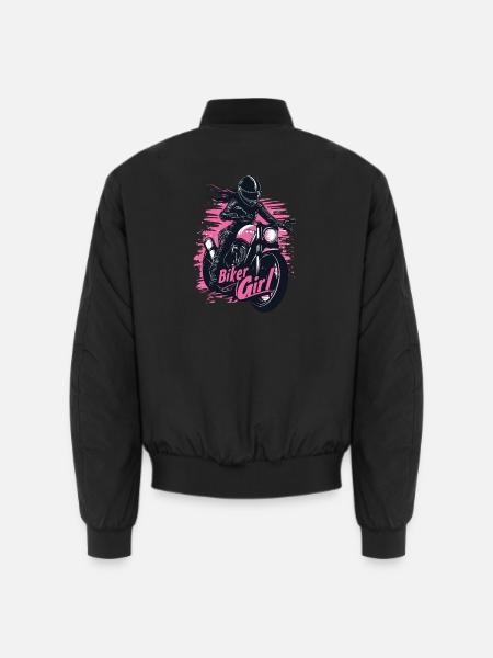 Biker Girl Geburtstag Motorrad Geschenk Bikerin - Unisex Bomberjacke - Schwarz