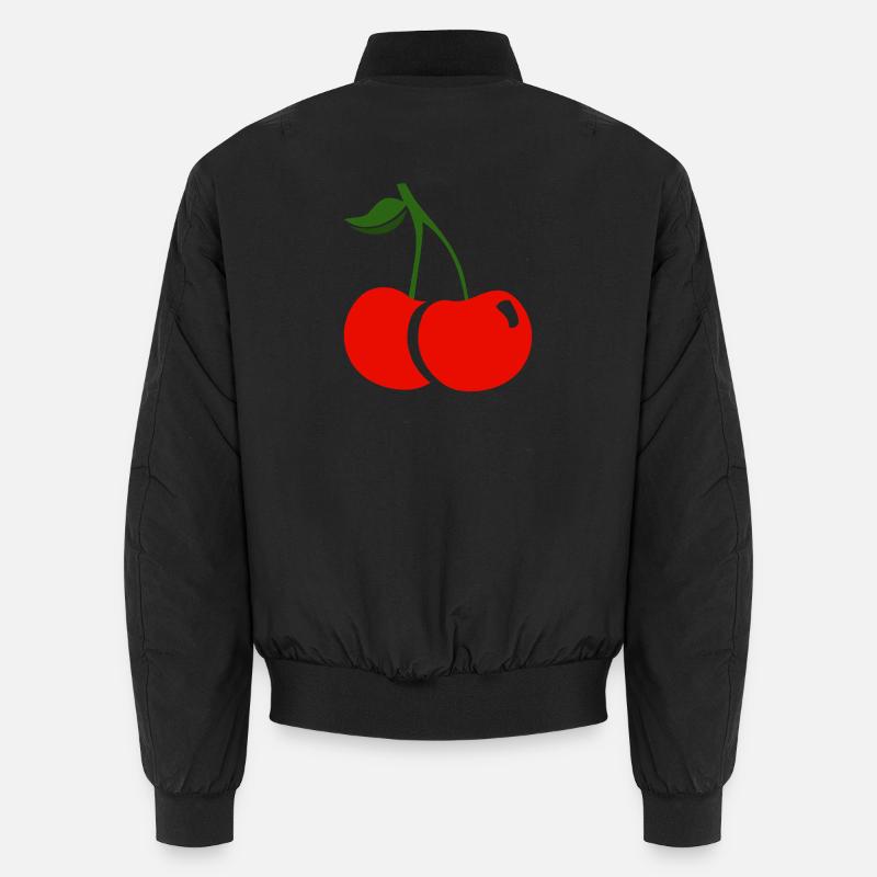 Kirsche, Rote Kirschen - Unisex Bomberjacke - Schwarz